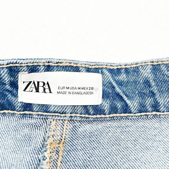 Zara Medium Wash Long Denim Jean Skirt Size Medium - Picture 4 of 8